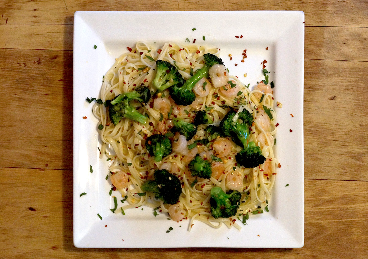 Shrimp and Broccoli Linguine 