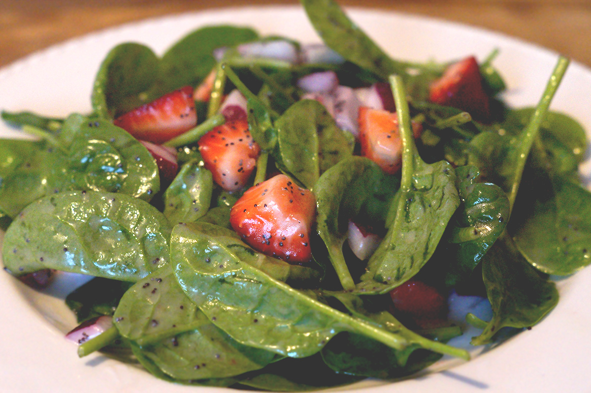 Spinach and Strawberry Salad with Poppy Seed Dressing