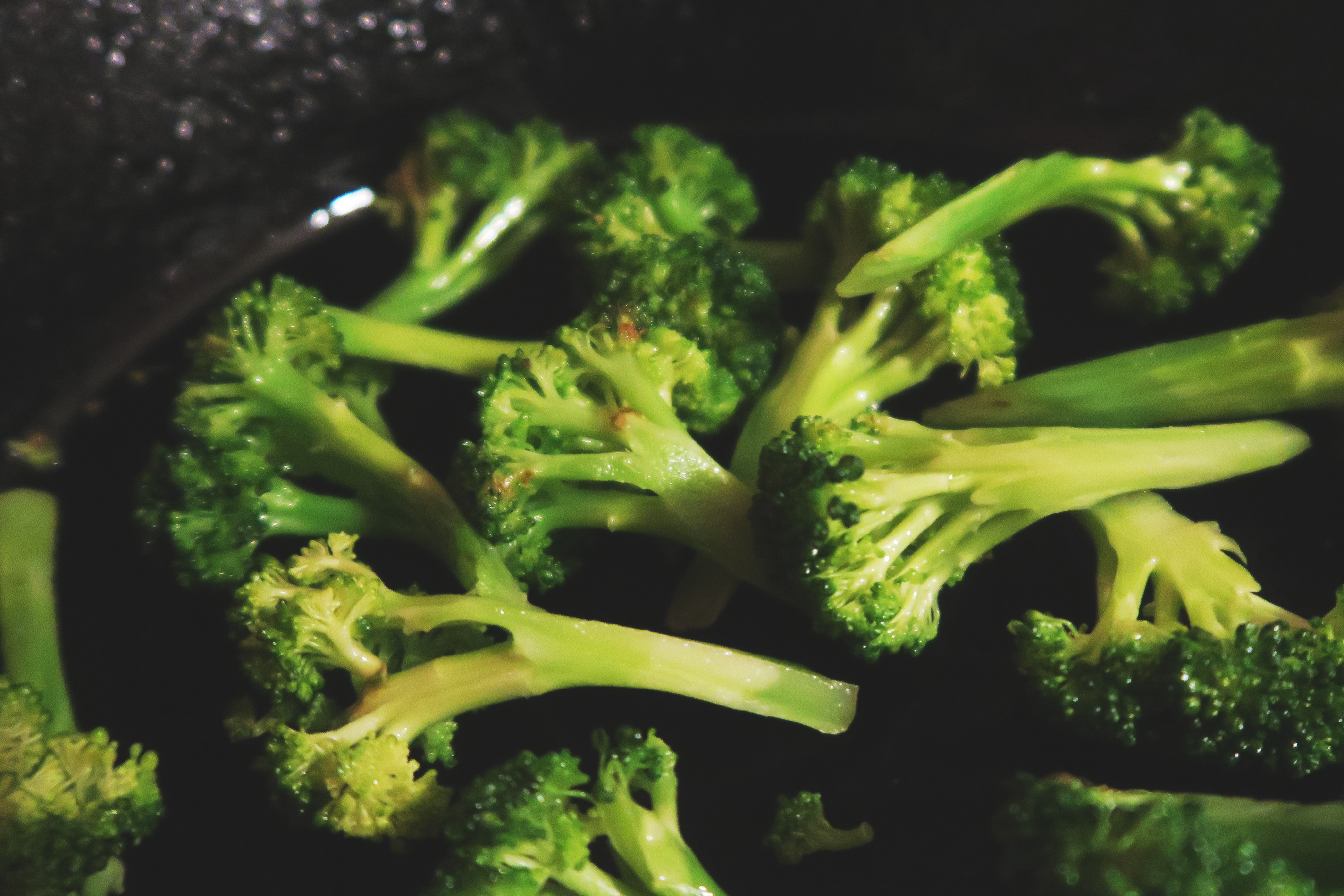 Broccoli in cast iron pan